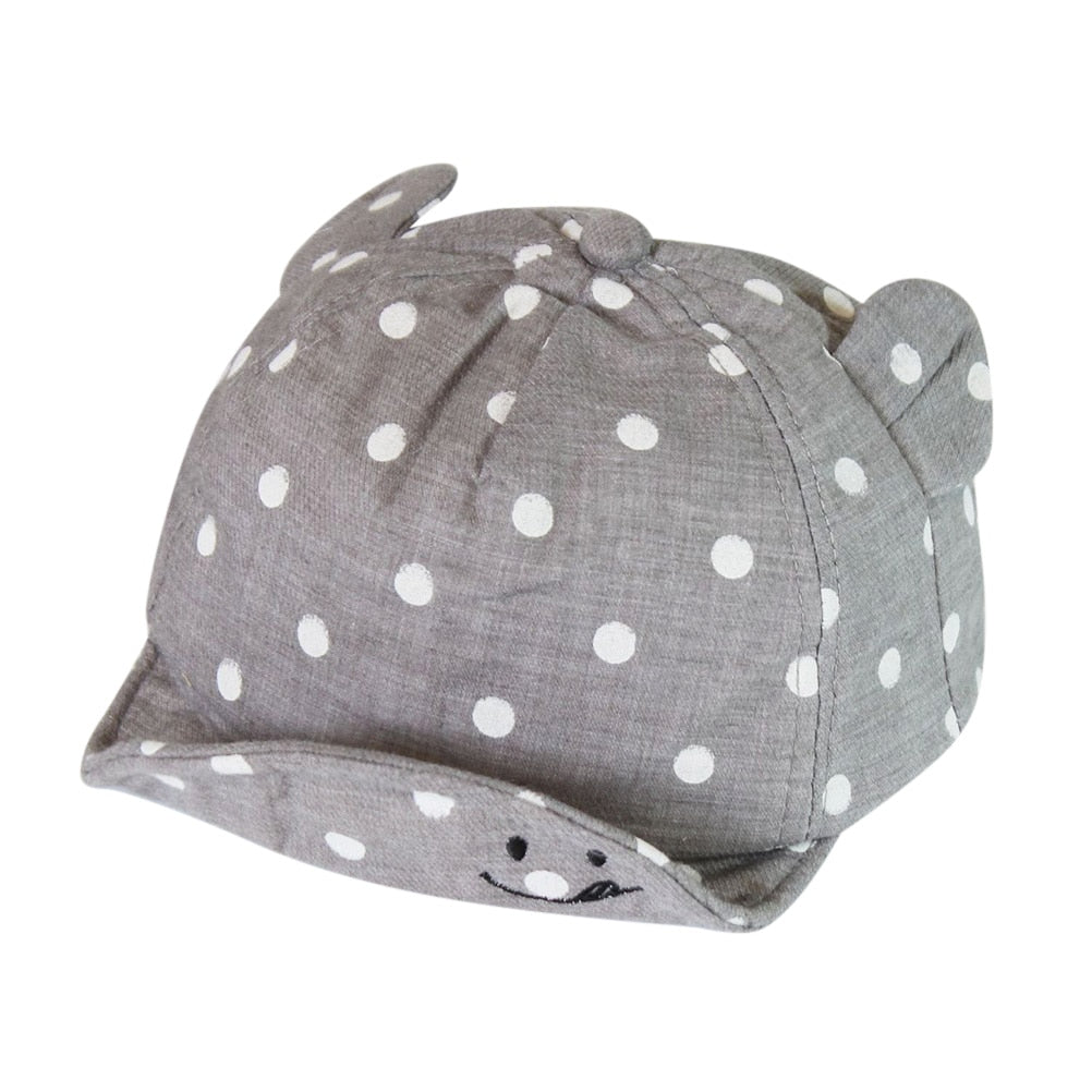 Dot Print Baseball Hat With Ear