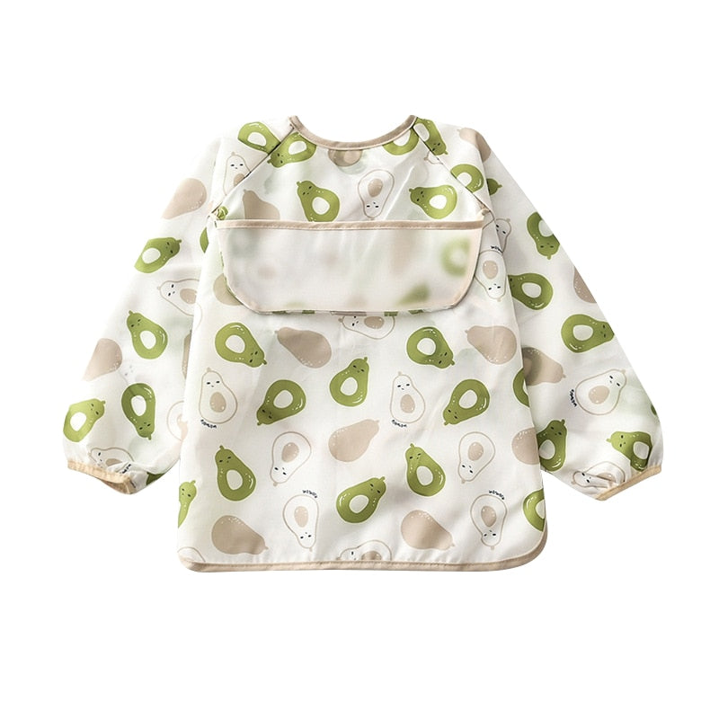 Colorful Print Bibs With Pocket