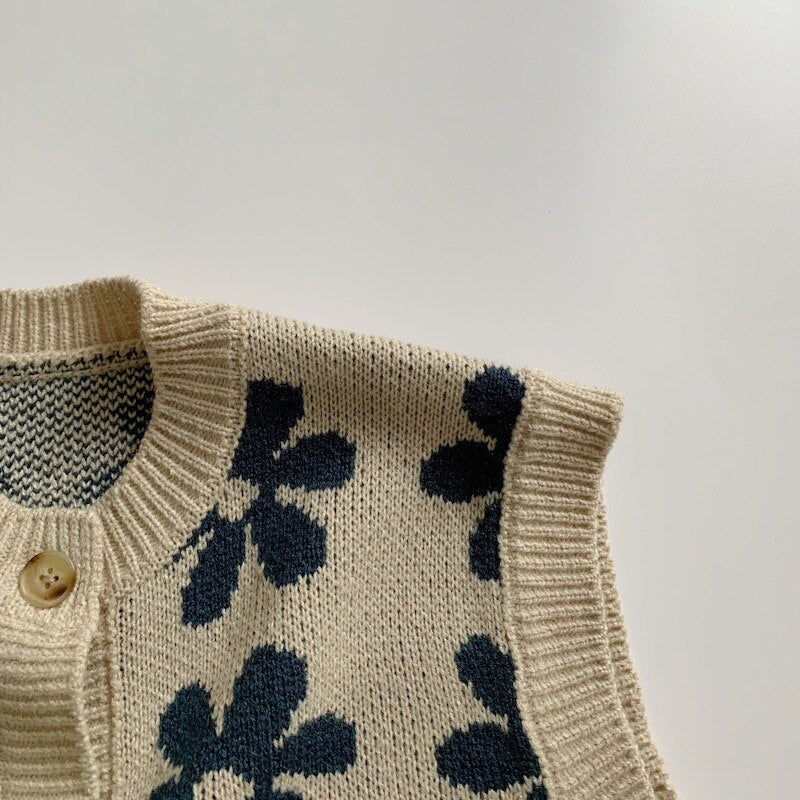 Vintage Flower Knit Vest