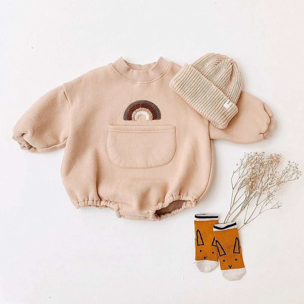 Embroidered Rainbow Fleece Lined Bodysuit