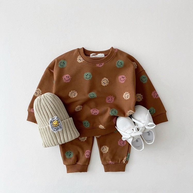 Cute Bear Sweatshirt & Pants Set