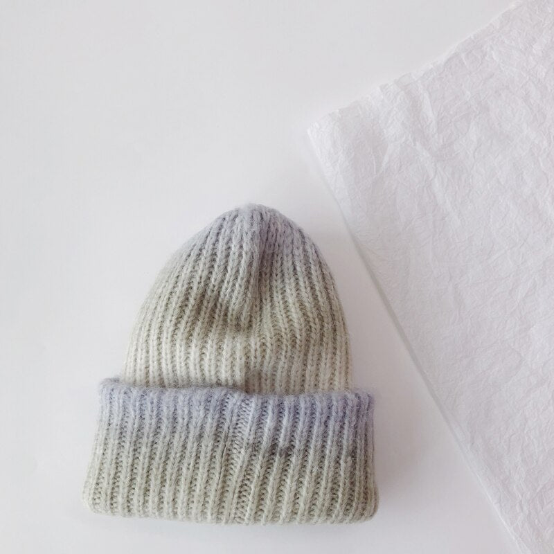 Gradient Color Soft Wool Beanie