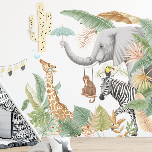 Tropical Rainforest And Animals Wall Sticker