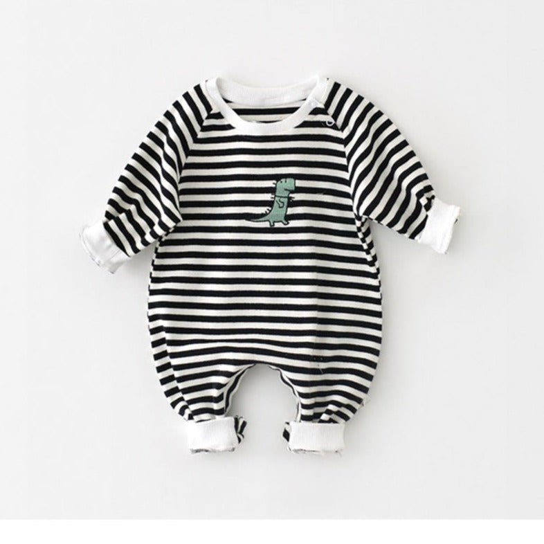 Dinosaur Striped Romper