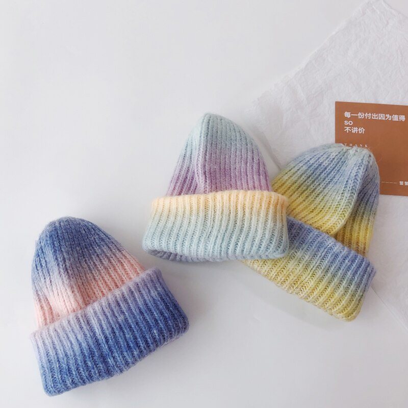 Gradient Color Soft Wool Beanie