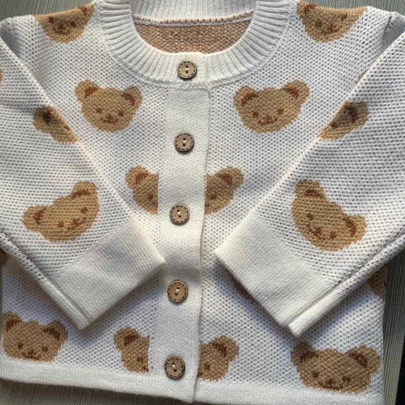 Bear Jacquard Cardigan