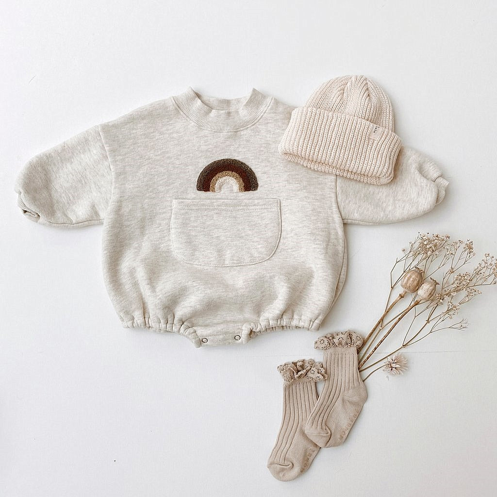 Embroidered Rainbow Fleece Lined Bodysuit