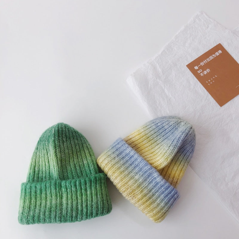 Gradient Color Soft Wool Beanie