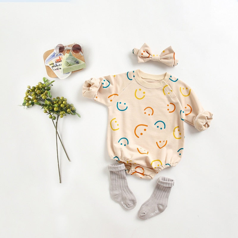 Smile Print Bodysuit & Headband