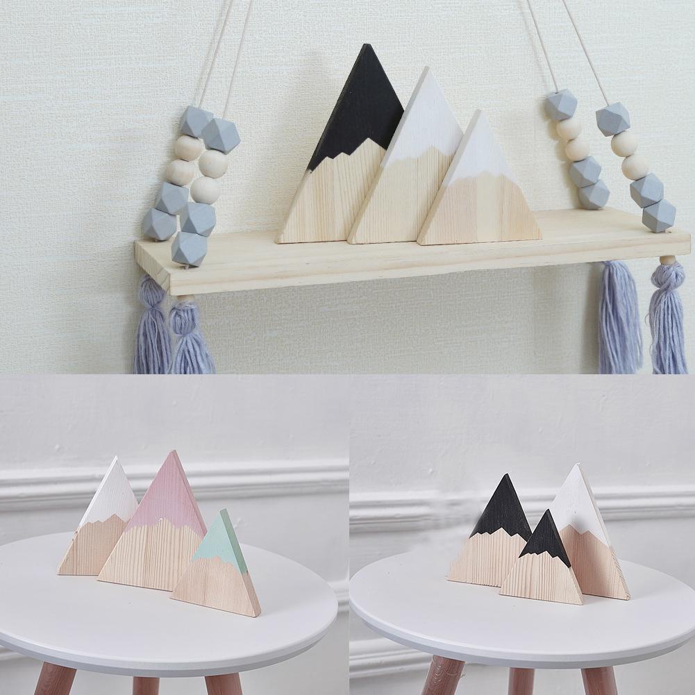 3Pcs/Set Wooden Trigonometry Snow Mountain Decoration