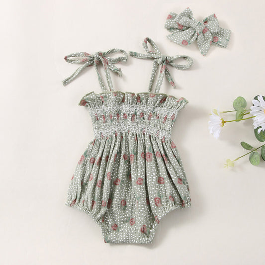 Flowers Romper With Headband