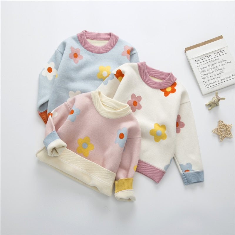 Long Sleeve Daisy Knitted Sweater