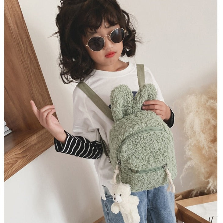 Fleece Bear/Rabbit Backpack With Bear Doll