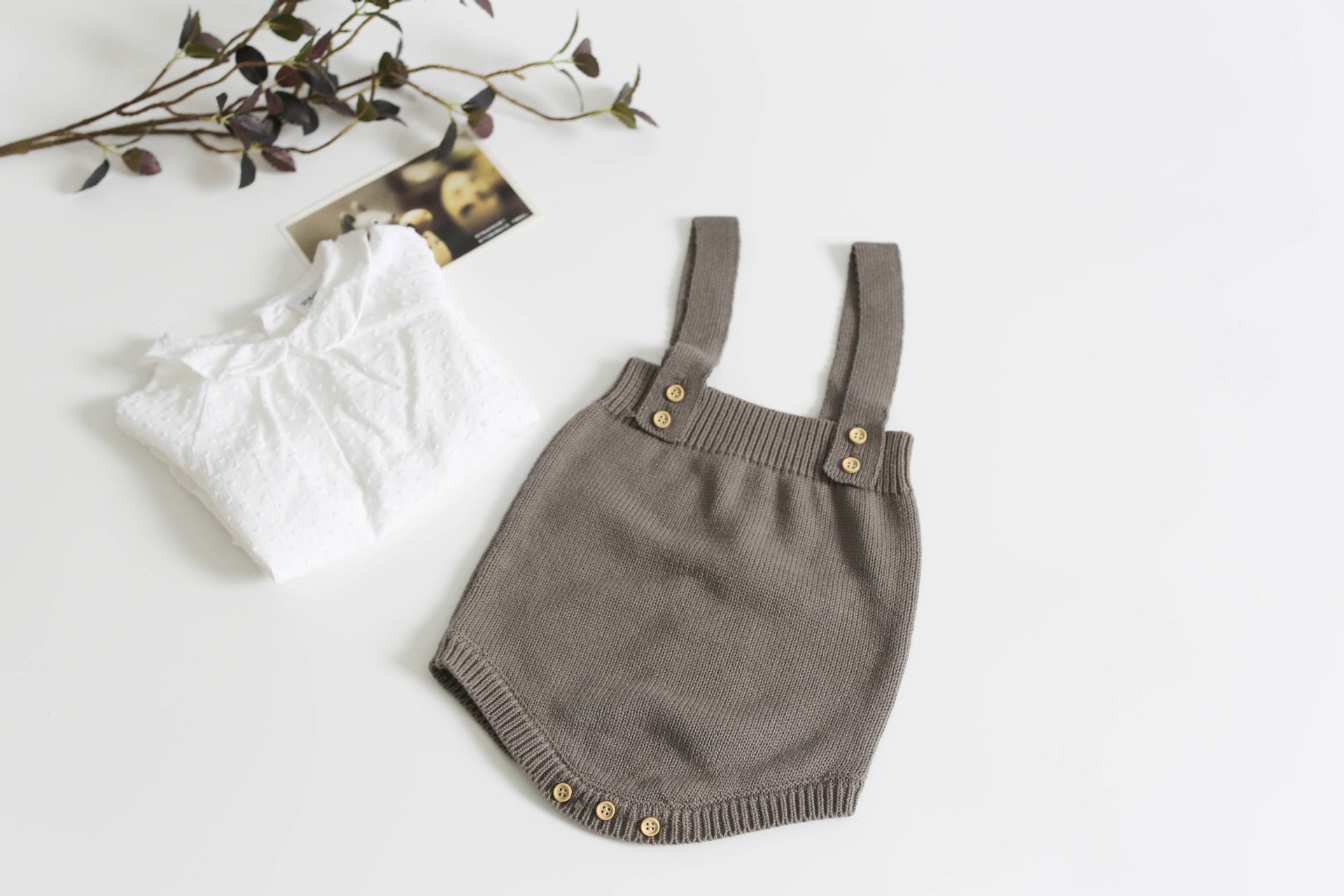 Knitted Sleeveless Overalls & Shirt & Pants