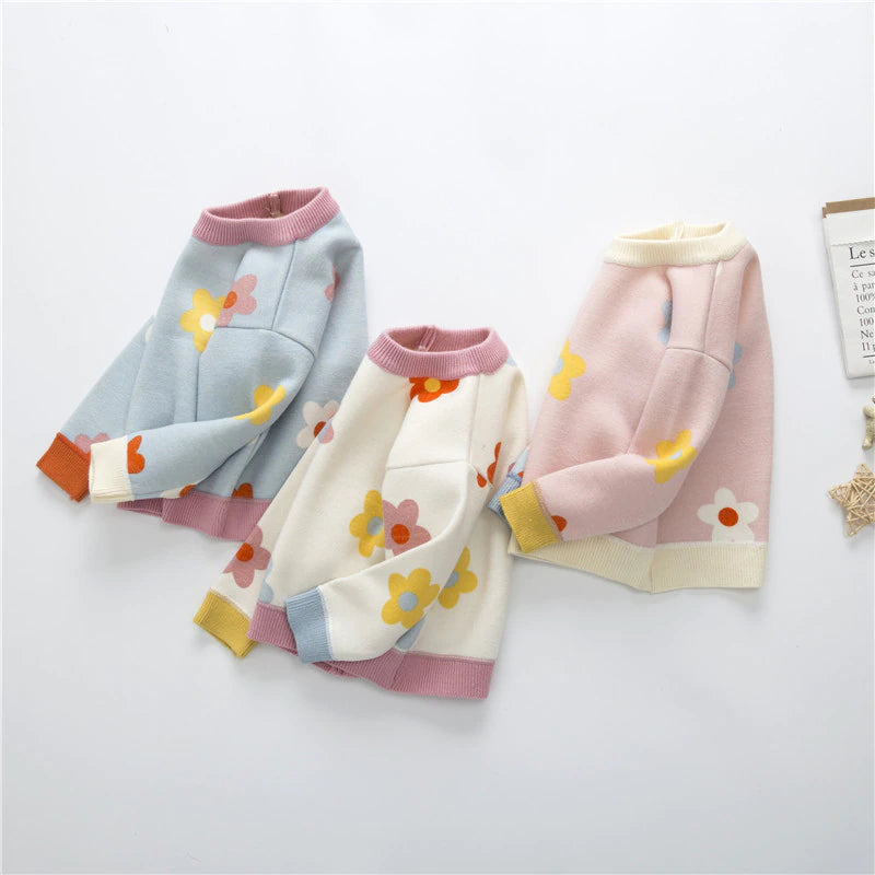 Long Sleeve Daisy Knitted Sweater