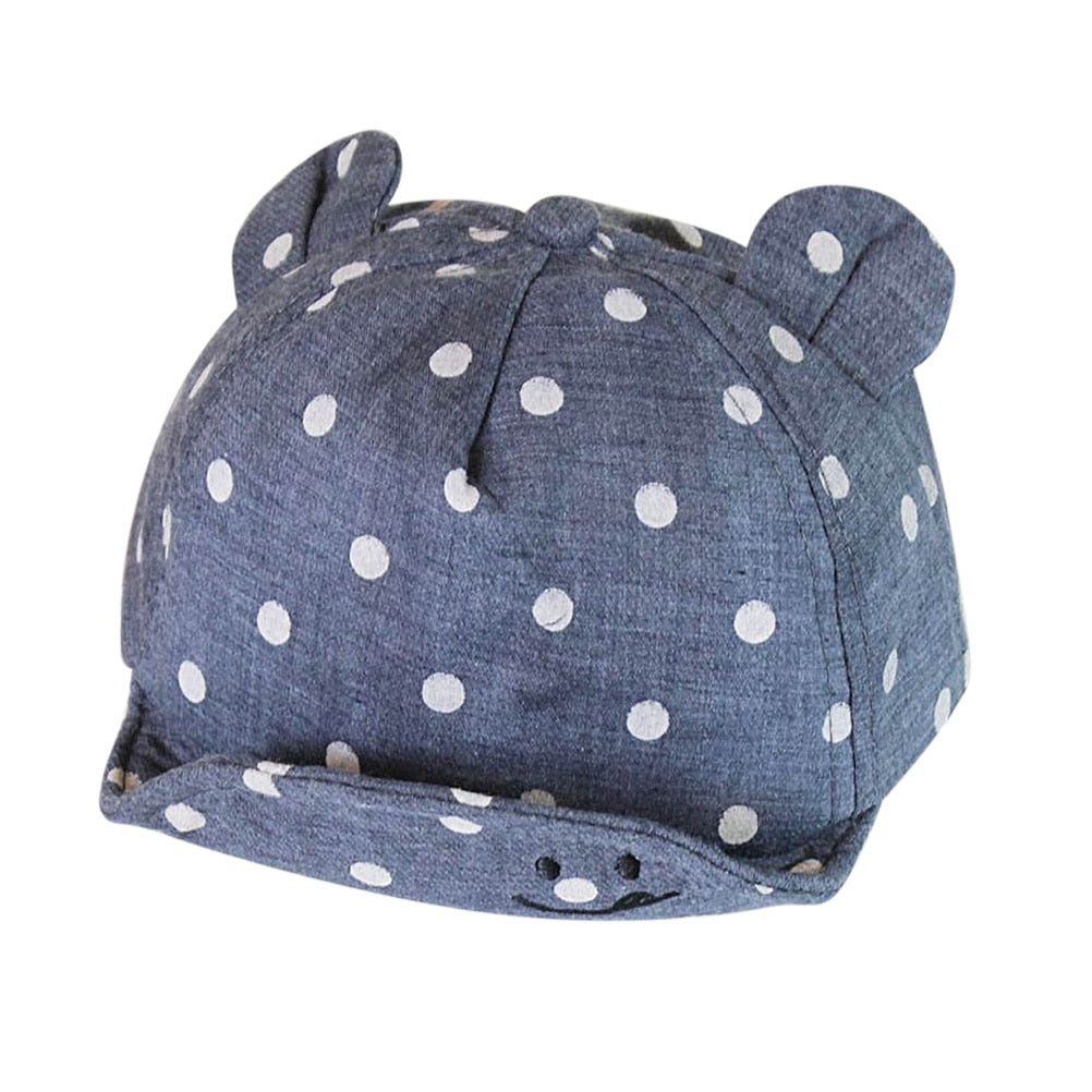 Dot Print Baseball Hat With Ear