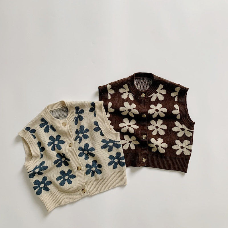 Vintage Flower Knit Vest