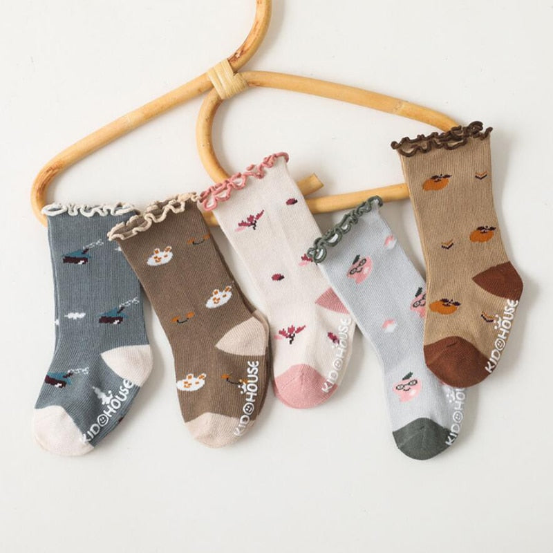 Animal/Flower Frilly Anti-Slip Socks