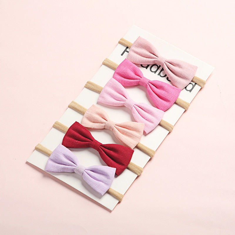 6Pcs/Lot Colorful Bows Hair Bands