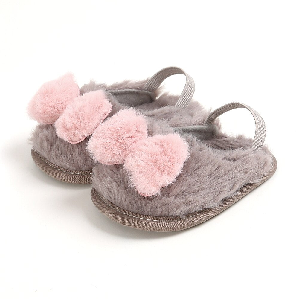 Plush Bowknot Slippers