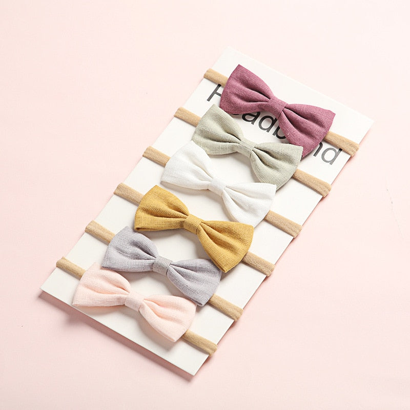 6Pcs/Lot Colorful Bows Hair Bands