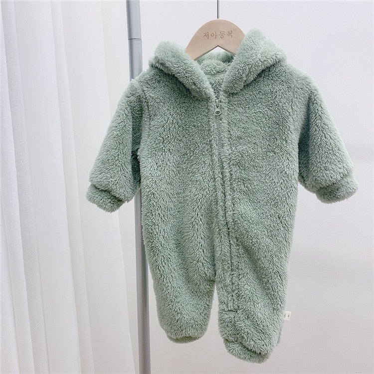 Zipper Style Hooded Bear Romper