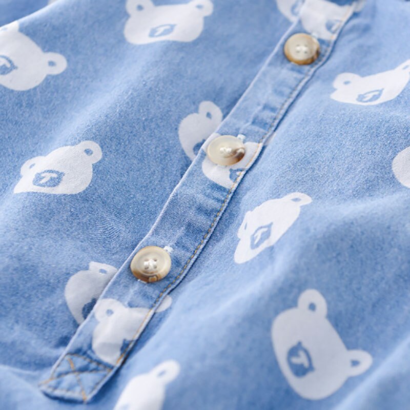 Denim Bear Print Bodysuit