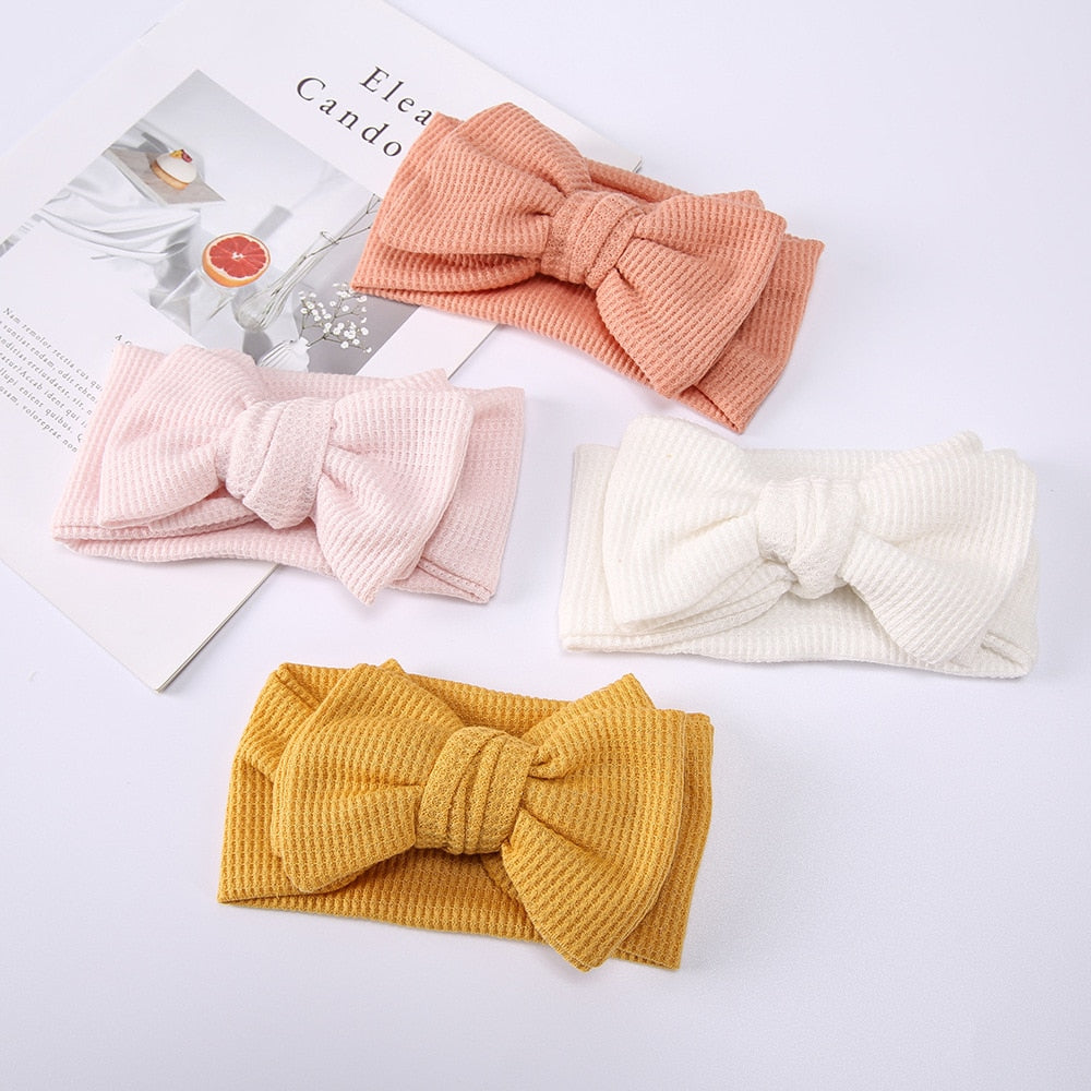 Waffle Double Layer Bow Knot Headband