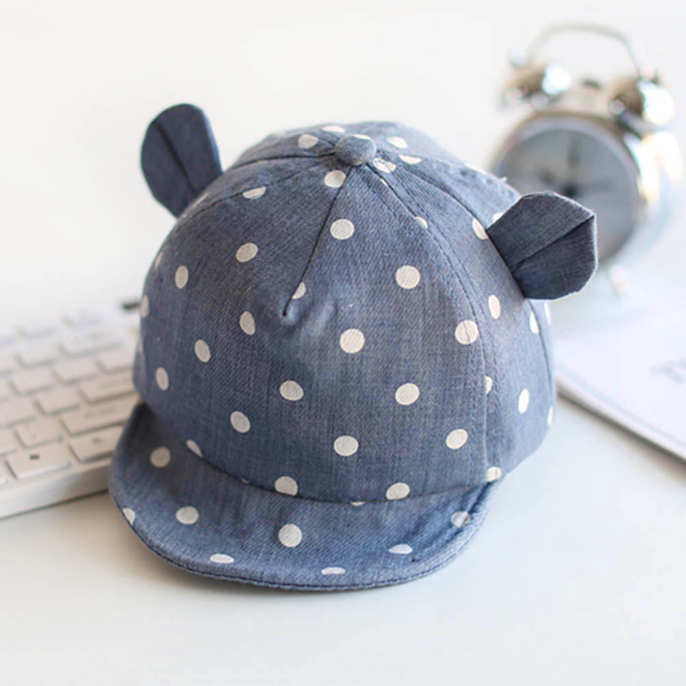 Dot Print Baseball Hat With Ear