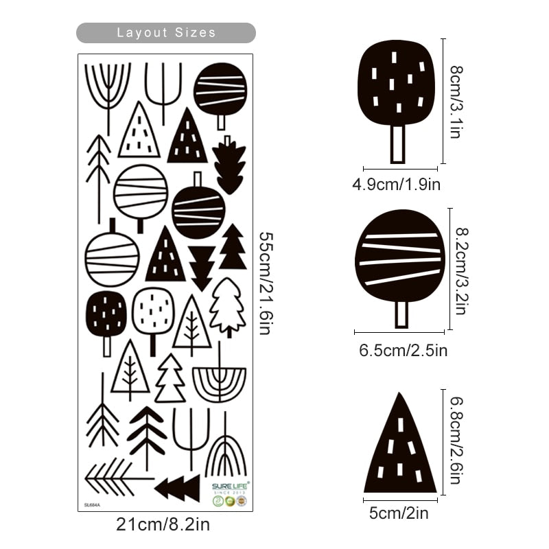 Woodland Trees Boho Wall Stickers