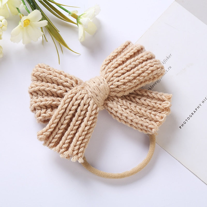 Cute Wool Bow Elastic Hairband