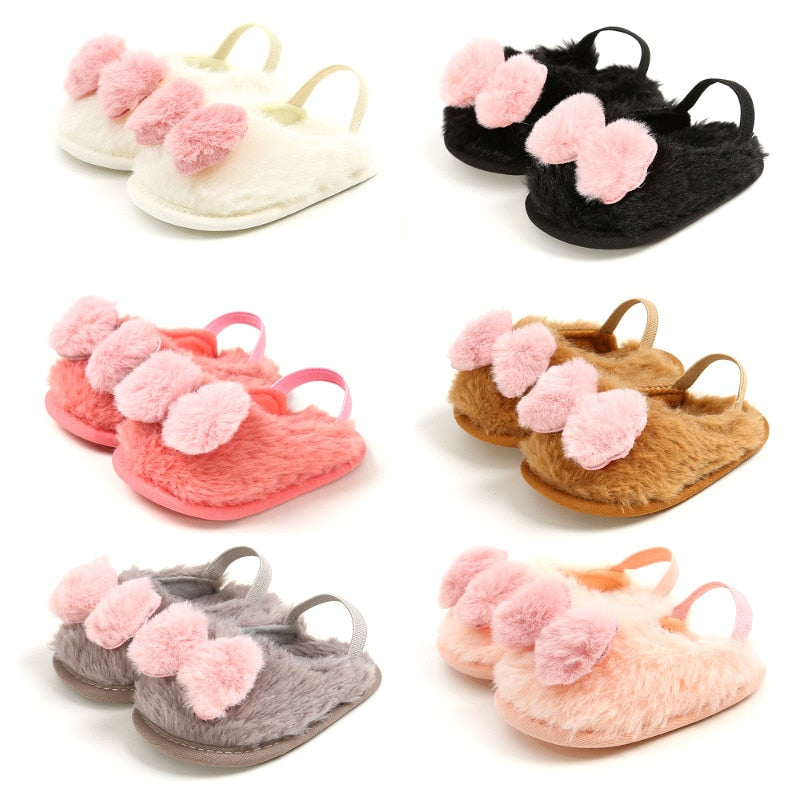 Plush Bowknot Slippers