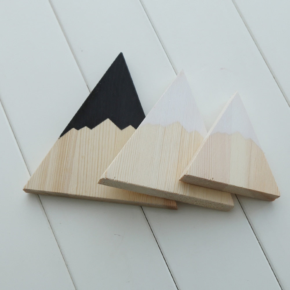 3Pcs/Set Wooden Trigonometry Snow Mountain Decoration