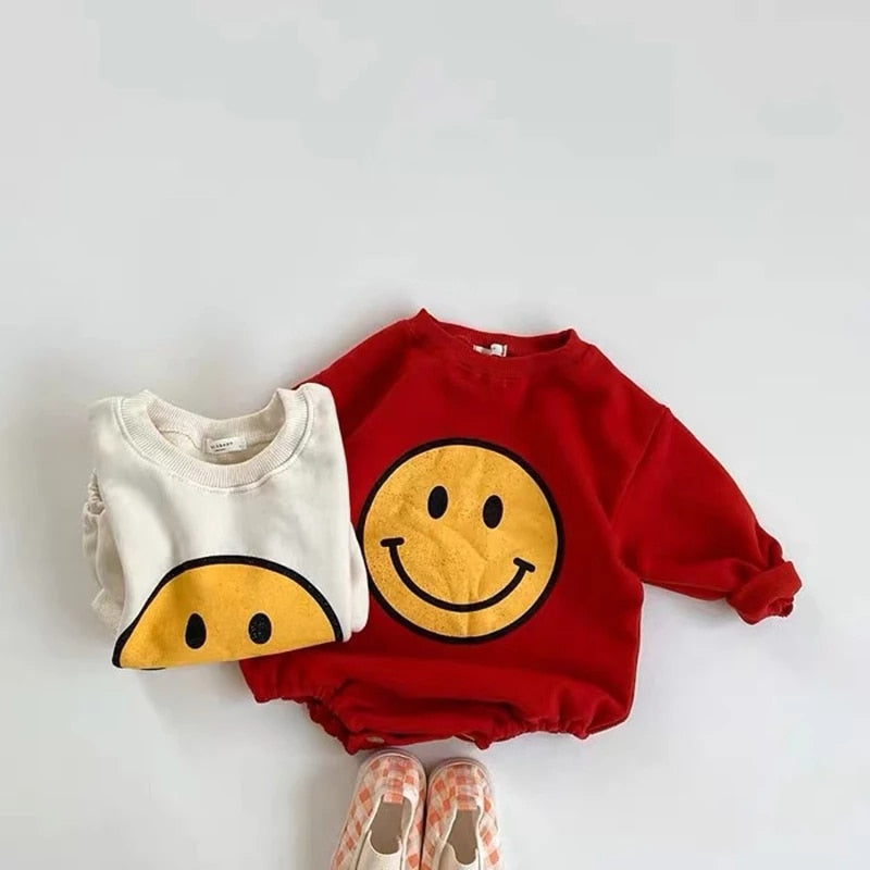 Happy Smile Sweatshirt Bodysuit