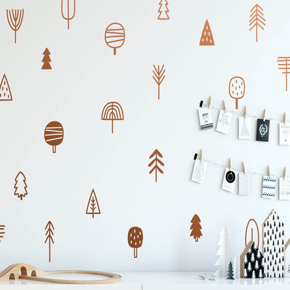 Woodland Trees Boho Wall Stickers