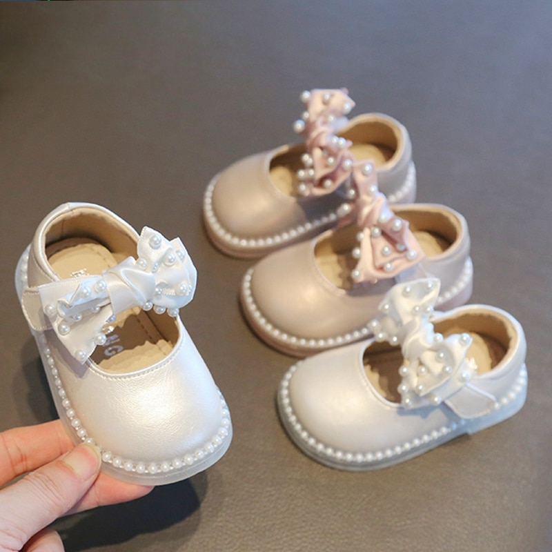 Pearls Bowknot Princess Shoes