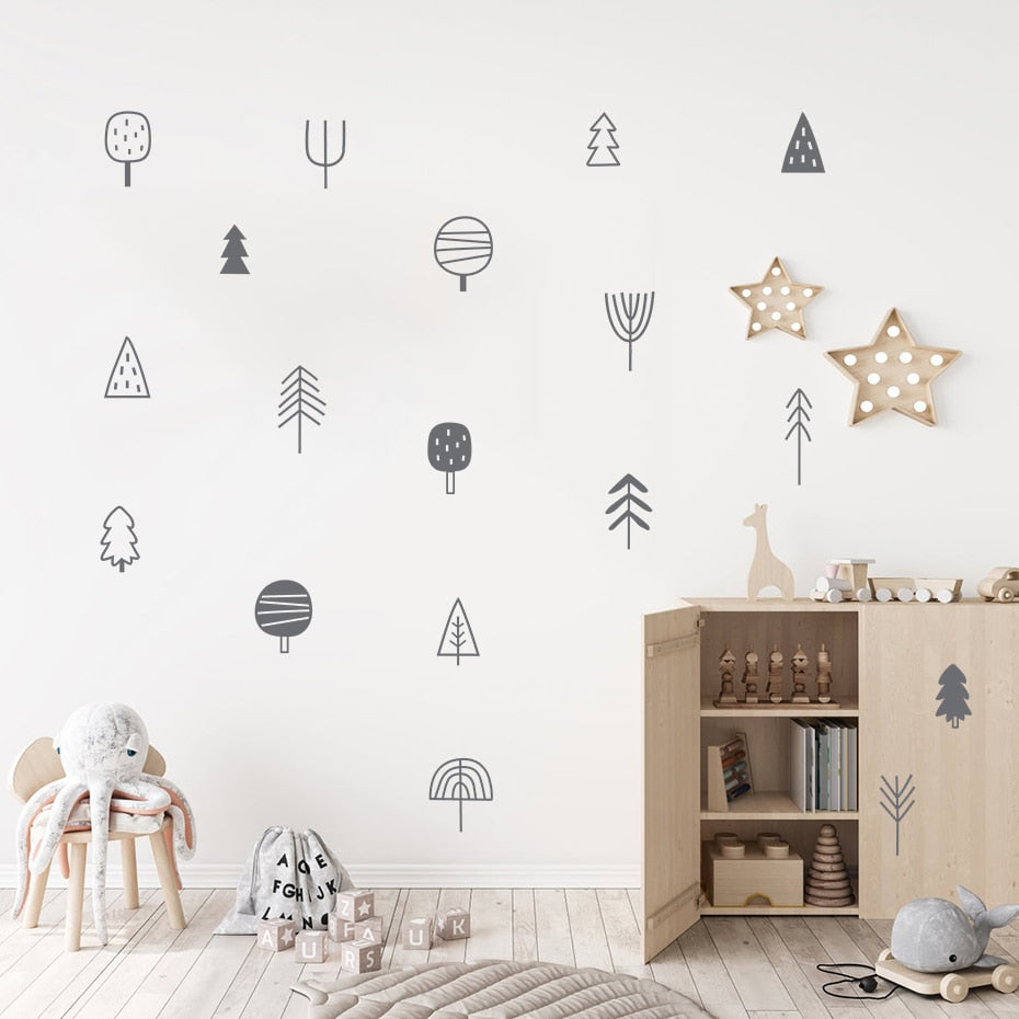 Woodland Trees Boho Wall Stickers