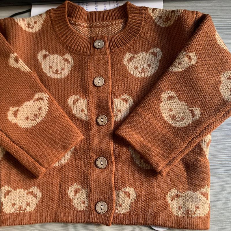 Bear Jacquard Cardigan