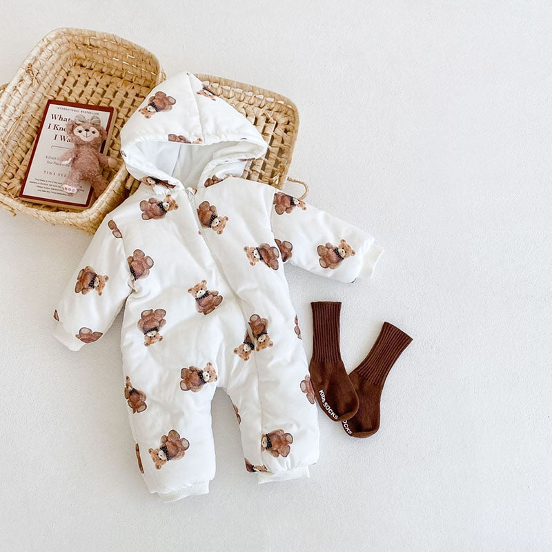 Teddies Quilted Hooded Jumpsuit