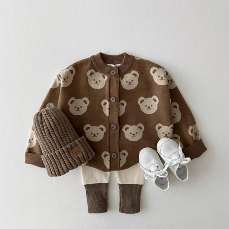 Bear Jacquard Cardigan