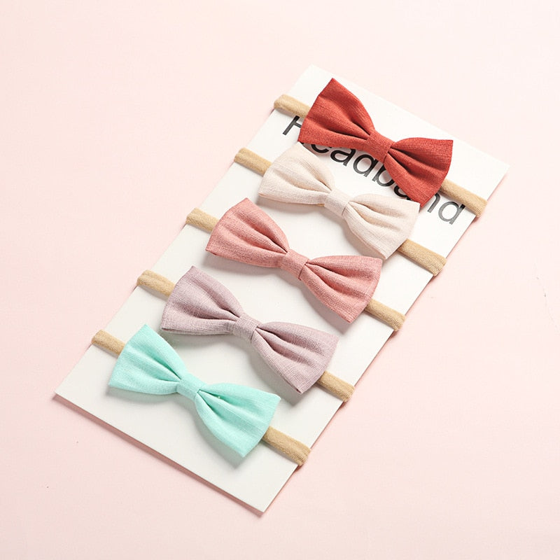 6Pcs/Lot Colorful Bows Hair Bands