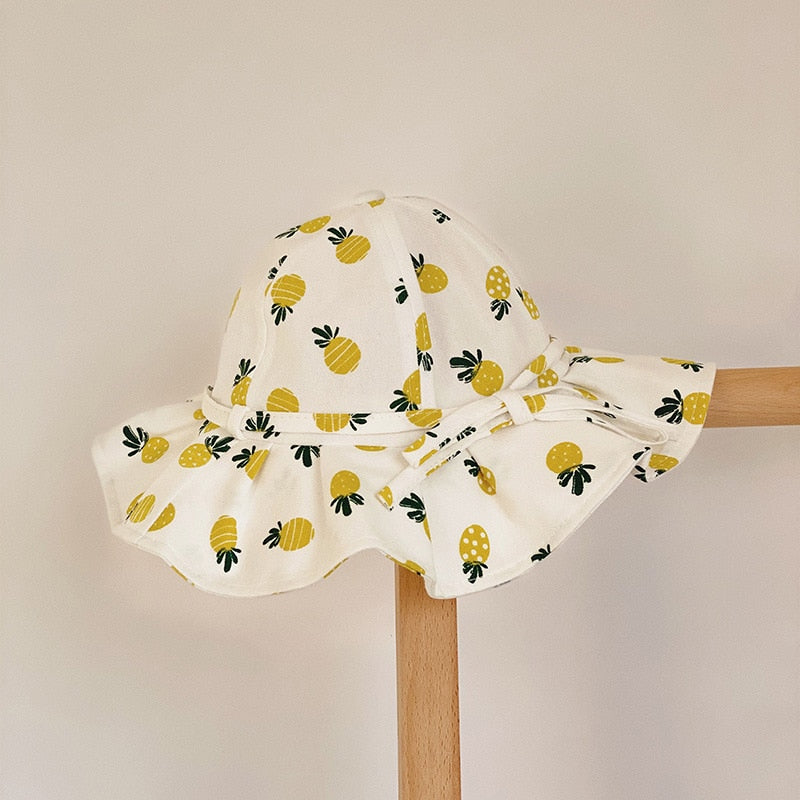 Fruits/Pattern Print Bowknot Bucket Hat