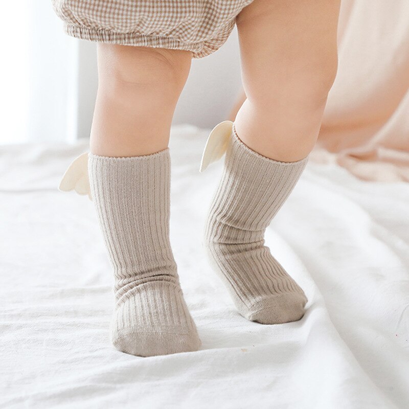 Solid Color Cute Wings Non-Slip Socks