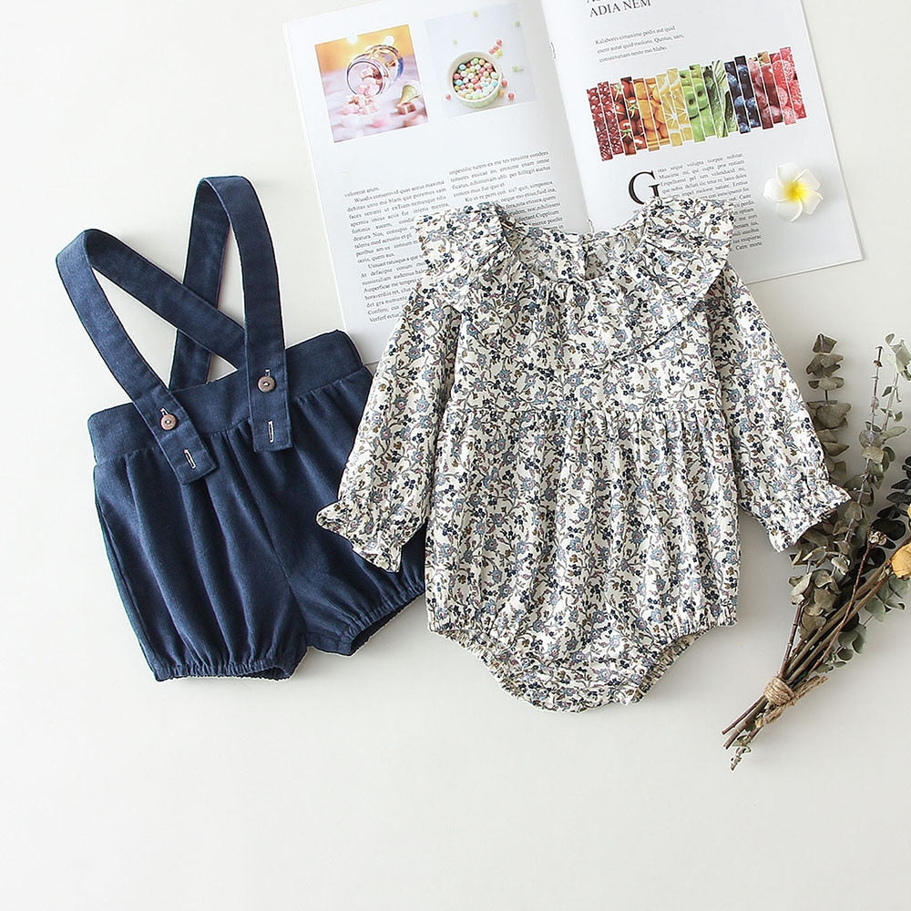 Floral Blouse Romper Dress