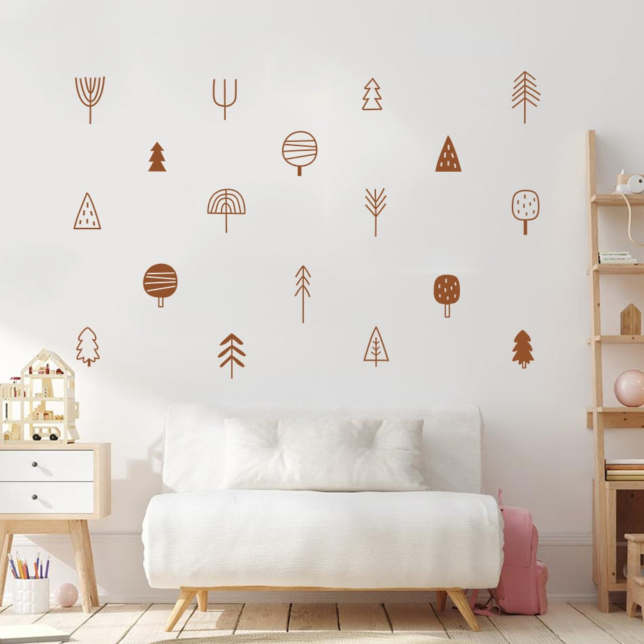 Woodland Trees Boho Wall Stickers