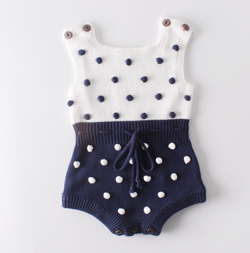 Pompoms Knitted Romper