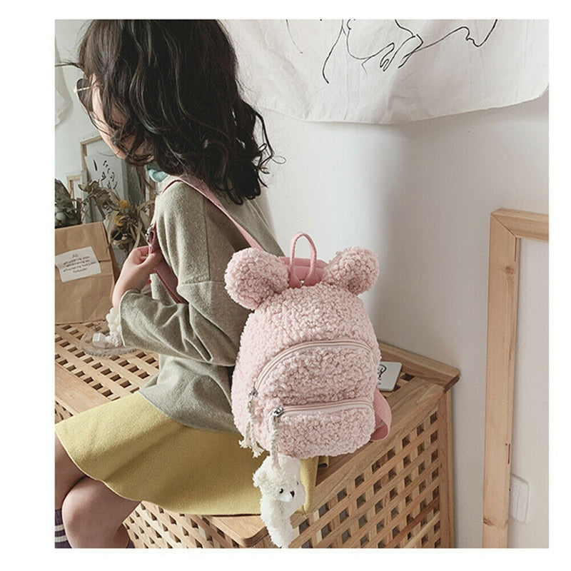 Fleece Bear/Rabbit Backpack With Bear Doll