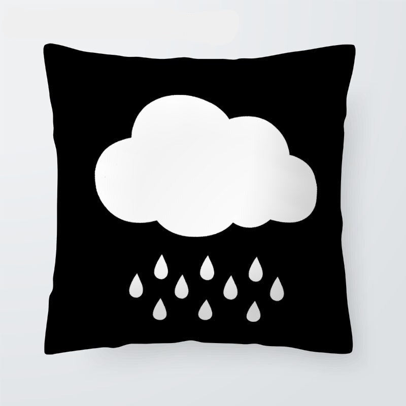 Black And White Cartoon Cushion Cover