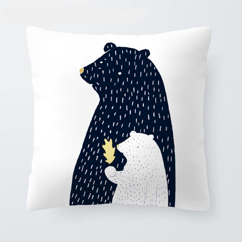 Black And White Cartoon Cushion Cover