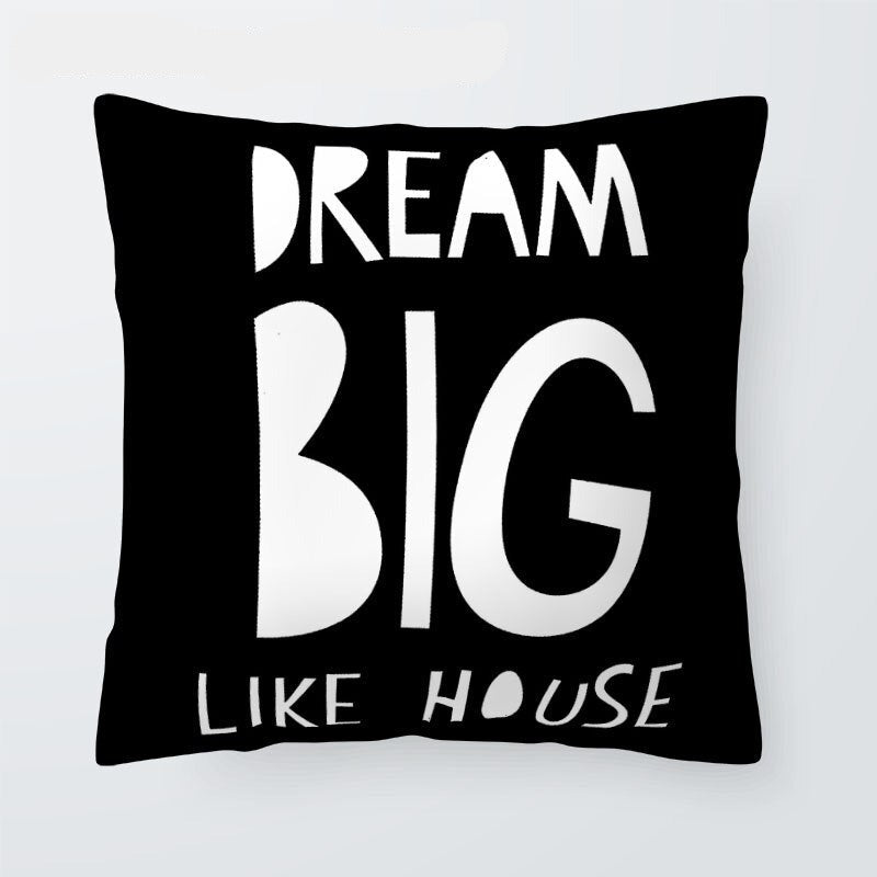 Black And White Cartoon Cushion Cover